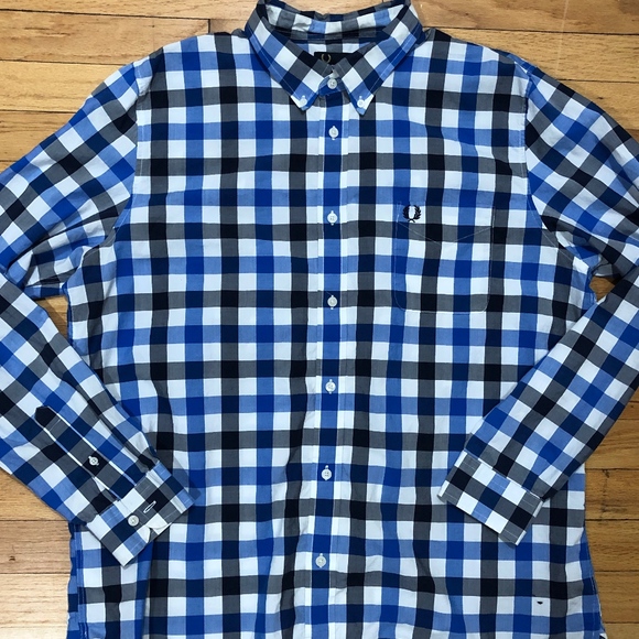 Fred Perry Other - *SOLD* Fred Perry Blue/Black Gingham Shirt XXL